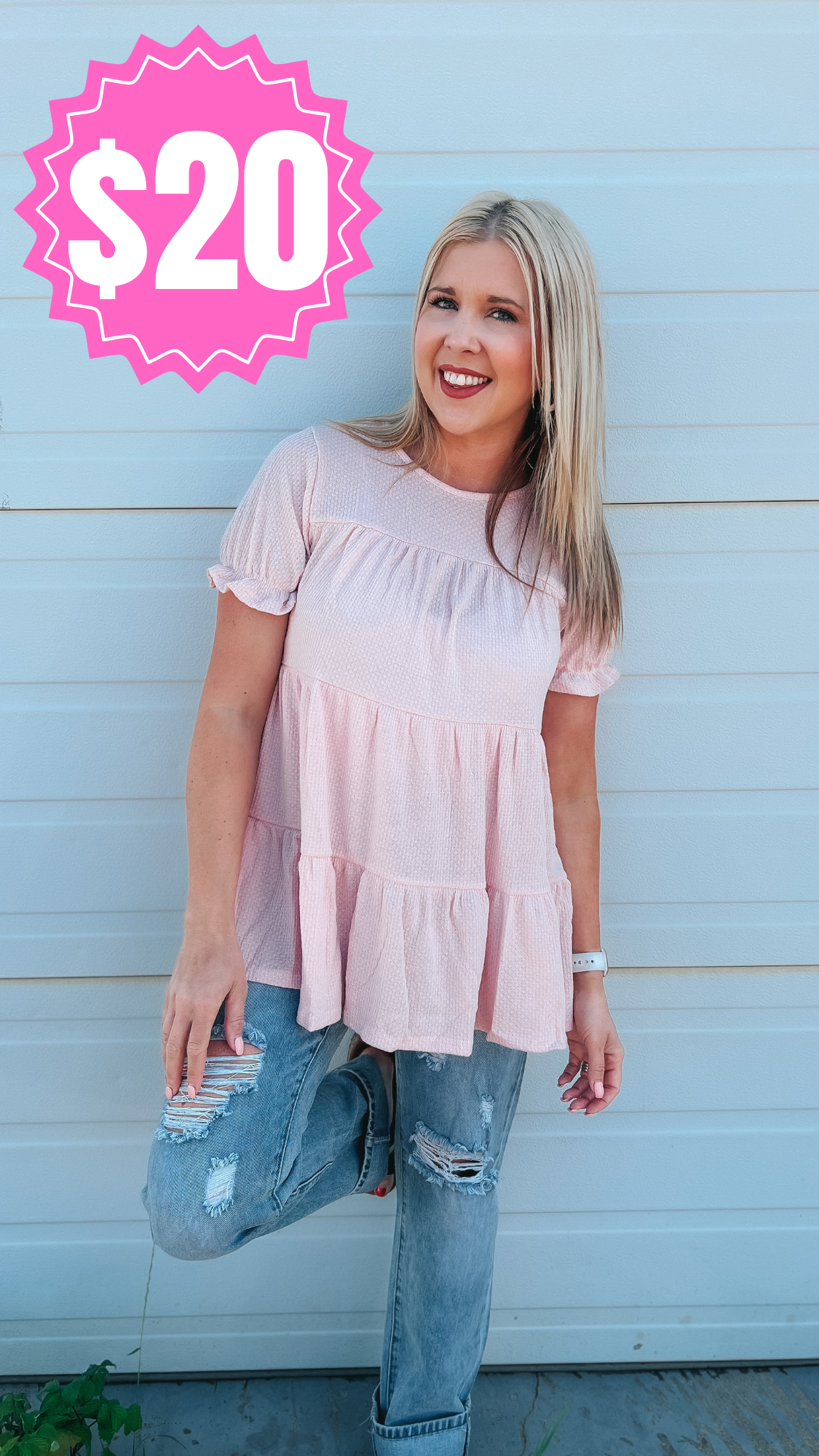 Dolly Babydoll Top: Pale Rose *SALE*