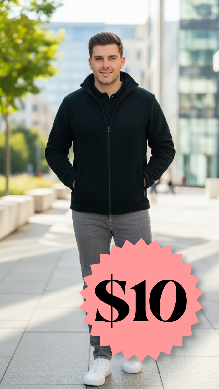 Kyle Fleece Zip Up Jacket: Black *SALE*