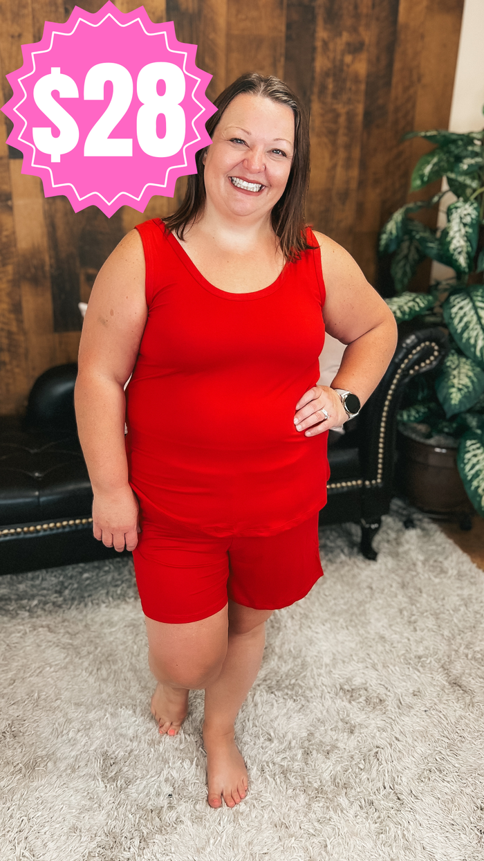 Payton Tank Top Short Set | Ruby *SALE*