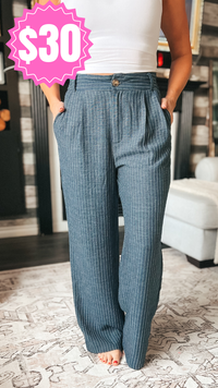 Gracy Pinstripe Dress Pants | Navy *SALE*