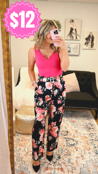 Mylie V-Neck Bodysuit | Hot Pink *SALE*