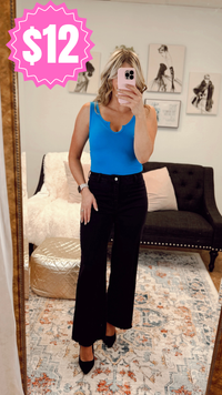 Mylie V-Neck Bodysuit | Sky Blue *SALE*