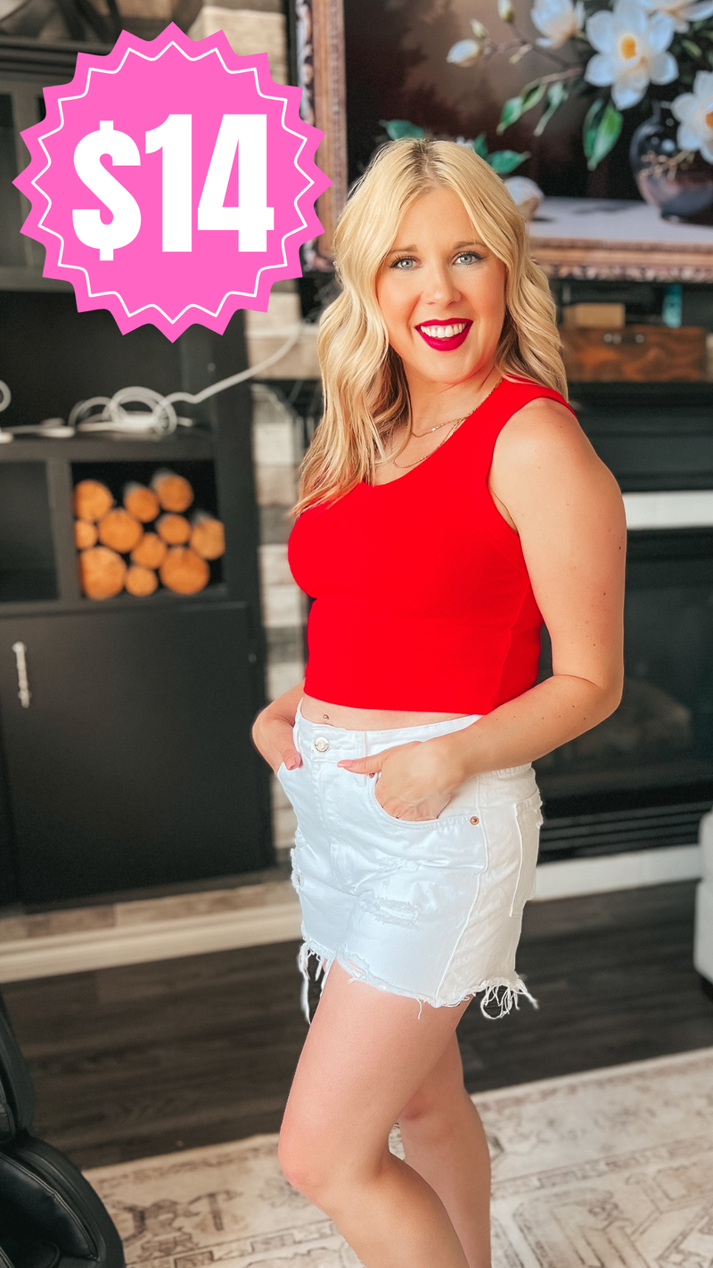 Tamara Ribbed Tank Top: Ruby *SALE*