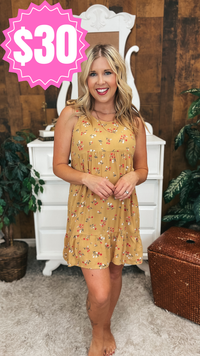 Hallie Floral Dress: Gold *SALE*