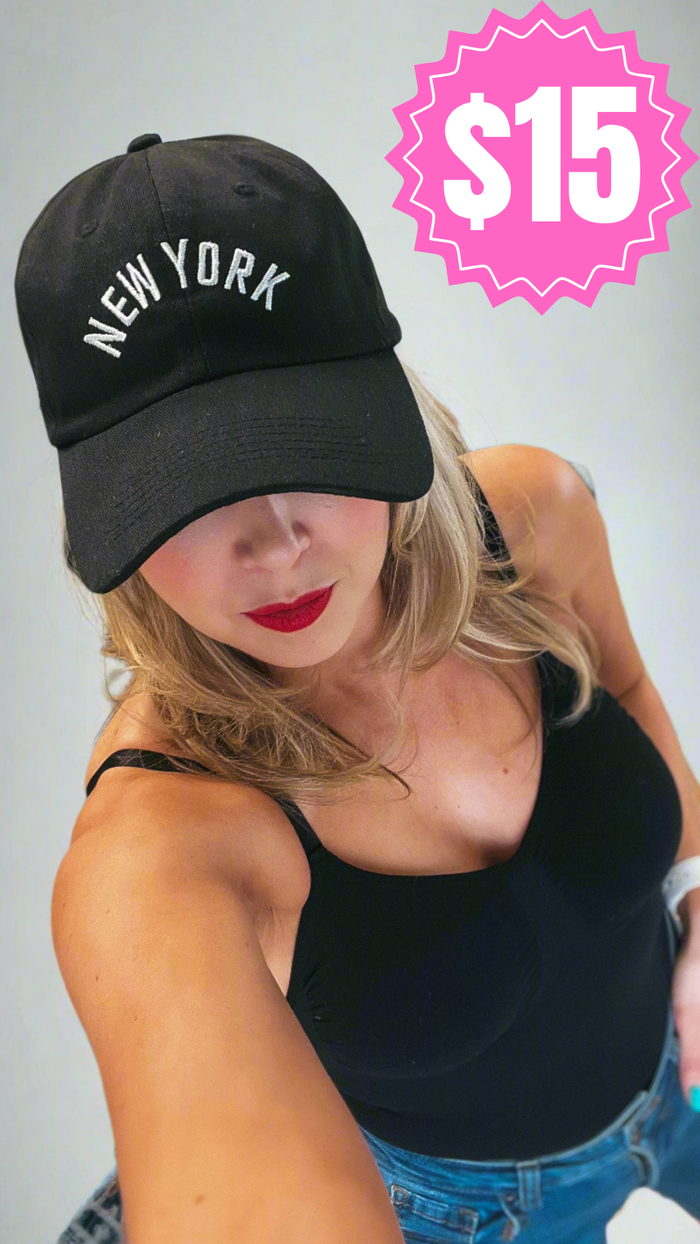New York Baseball Hat: Black *SALE*