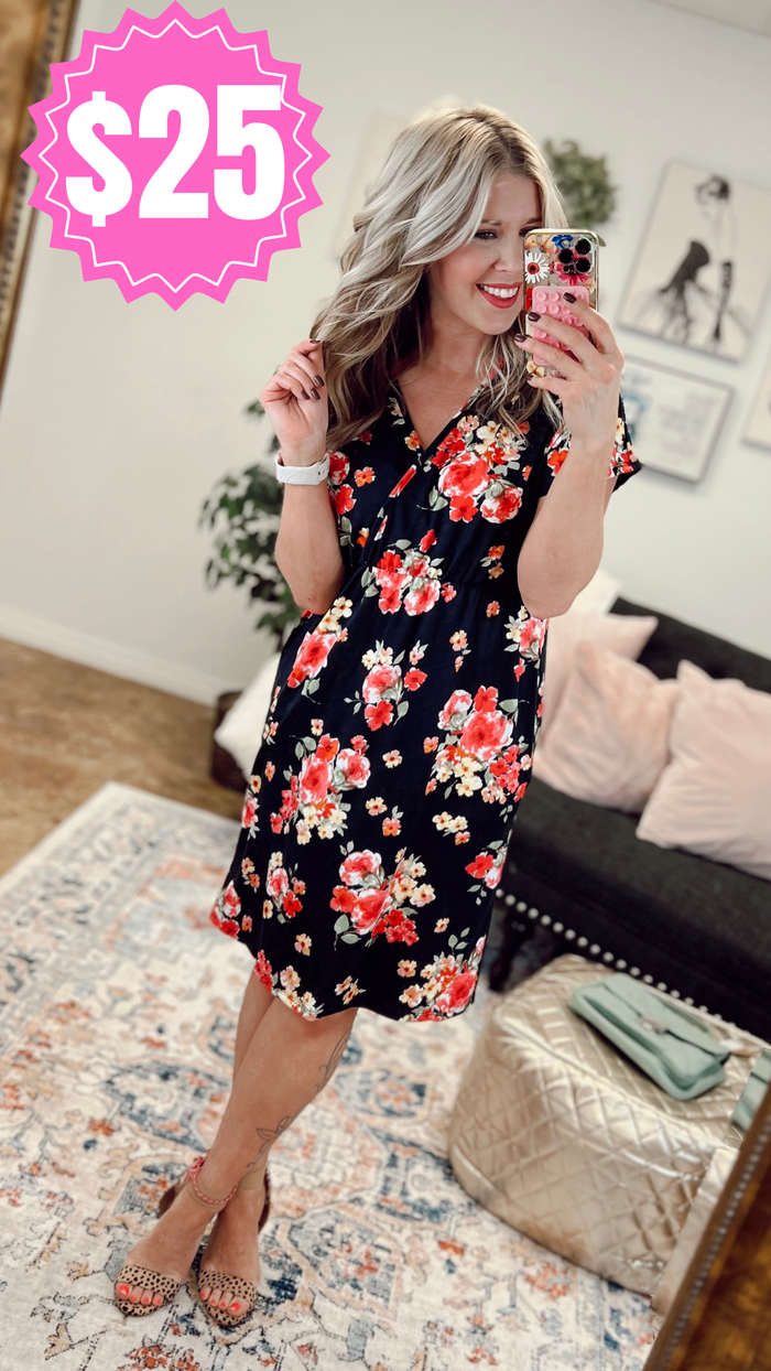 Sonya Floral Dress | Black *SALE*