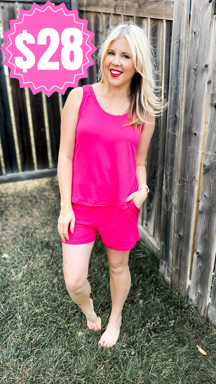 Payton Tank Top Short Set | Fuchsia *SALE*
