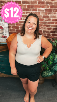 Mylie V-Neck Bodysuit | Ash Mocha *SALE*