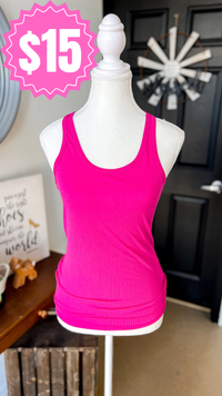 Rynlee Ribbed Tank Top: Deep Fuchsia
