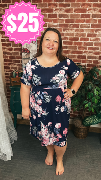 Jasmine Floral Dress | Navy *SALE*