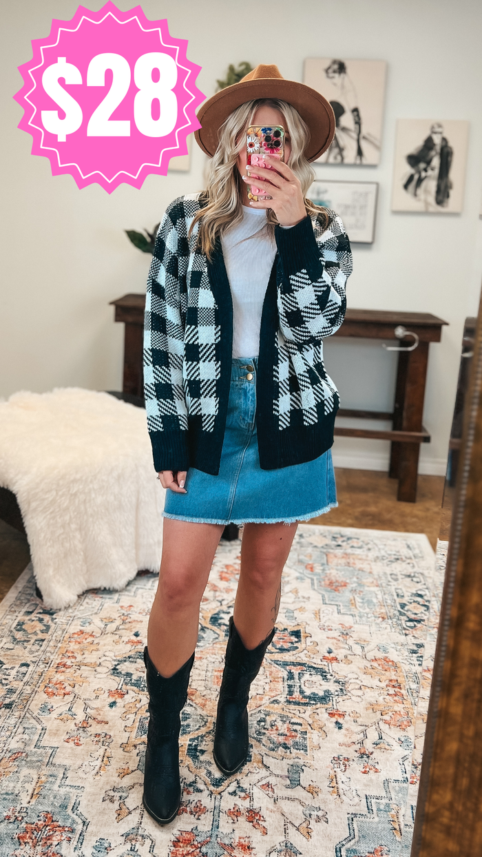 Kristen Checkered Cardigan *SALE*