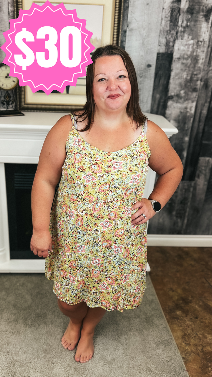 Diane Floral Sundress | Lime *SALE*