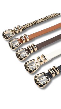 Aida Leopard Buckle Belt | Camel