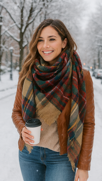 Denise Plaid Blanket Scarf