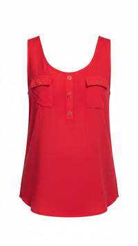 Coralee Pocket Tank: Light Red