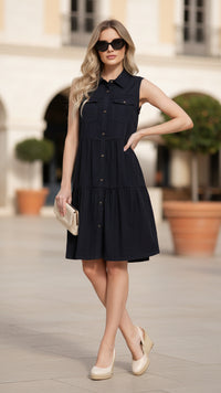 Jackie Chambray Dress | Black