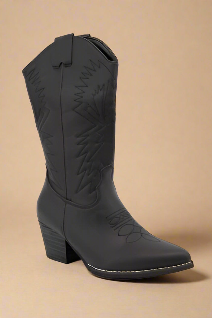 Harlow Cowboy Boots: Black