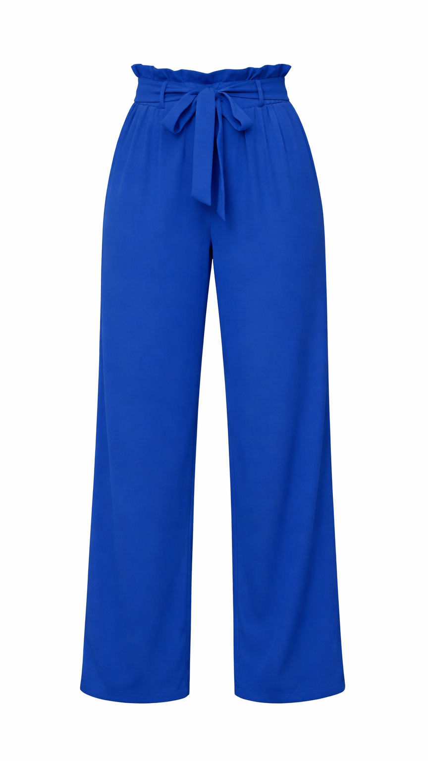 Stephanie Stretch Paper Bag Pants | Royal Blue