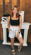 Kelly Paper Bag Shorts: White