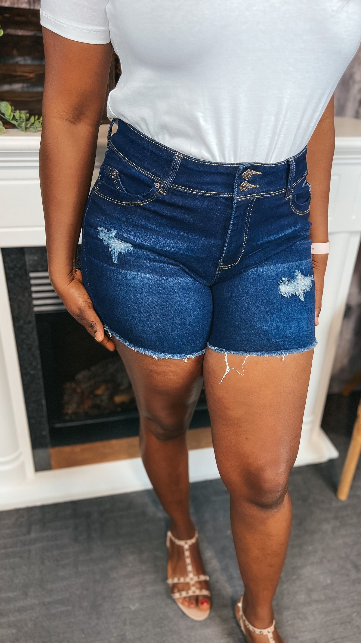 Lucas Denim Shorts: Dark Wash