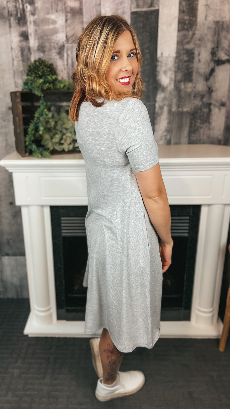 Jessica T-Shirt Dress: Grey
