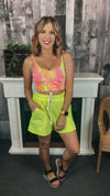 Sarah Jogging Shorts: Neon Lime