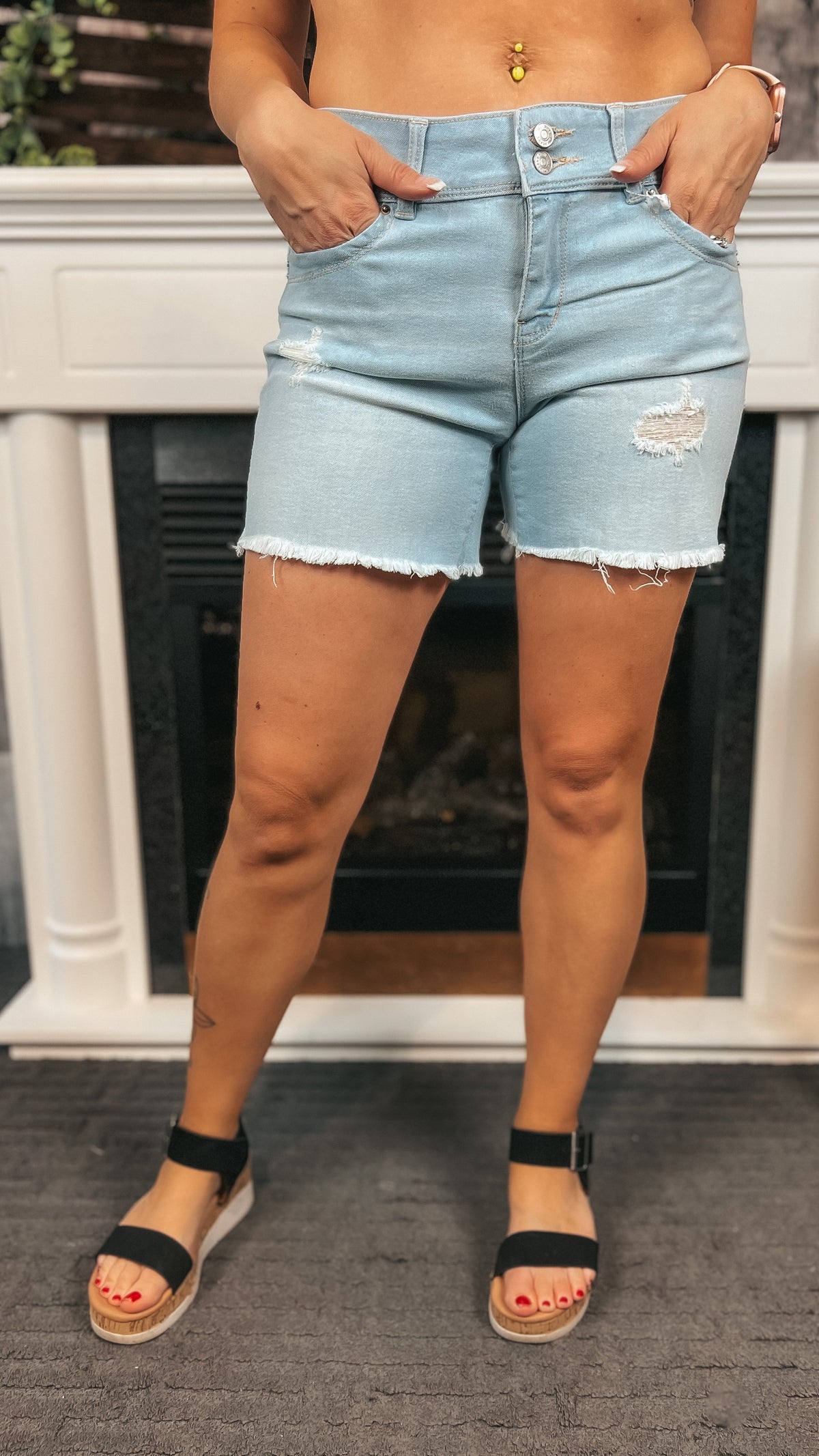 Lucas Denim Shorts: Light Wash