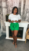 Kelly Paper Bag Shorts: Green