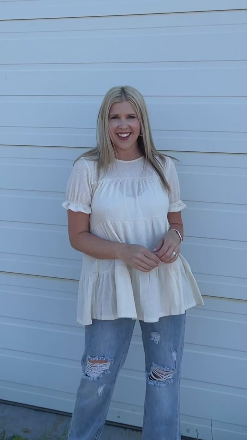 Dolly Babydoll Top: Cream