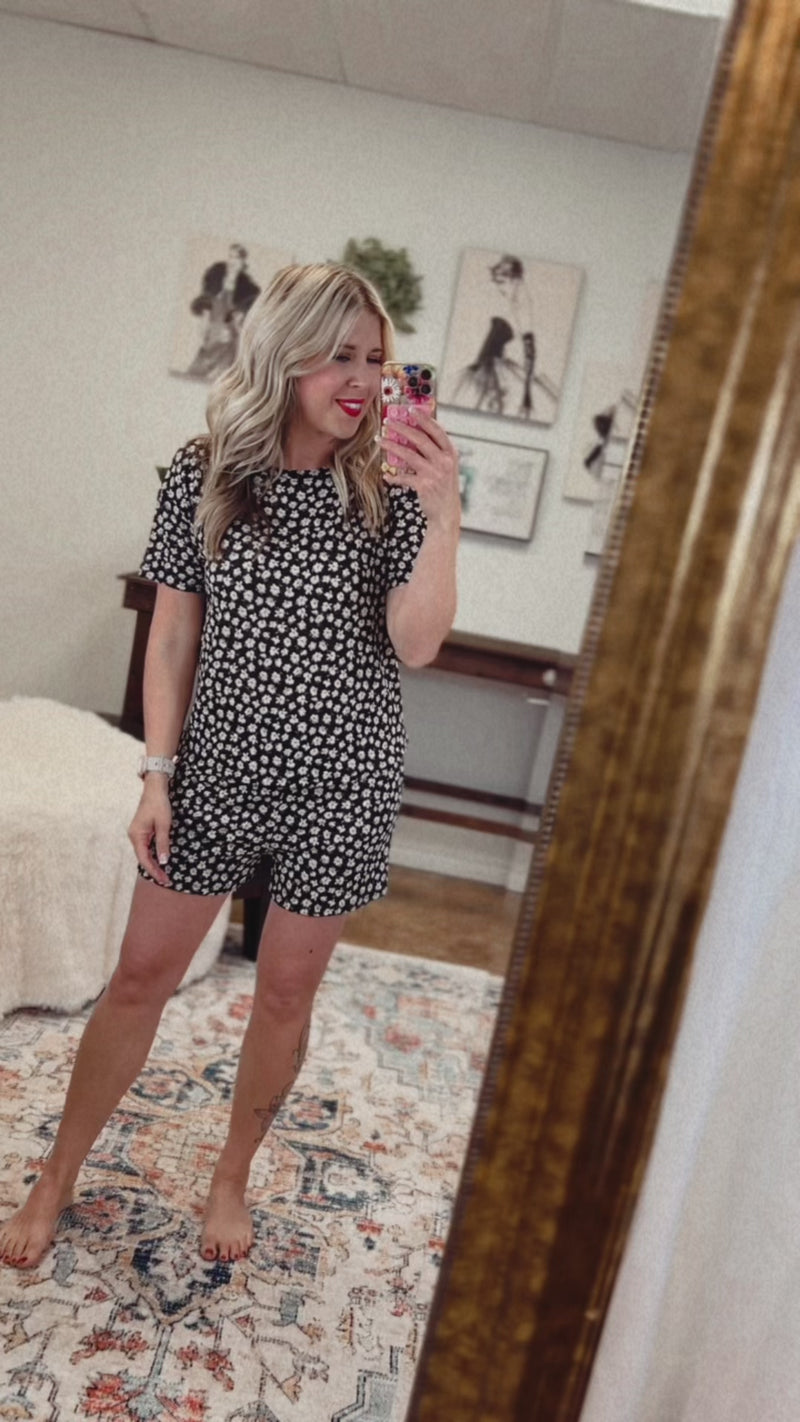 Farren Shorts Lounge Set | Black