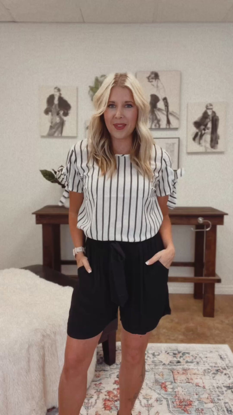 Mae Stripe Blouse | White *SALE*