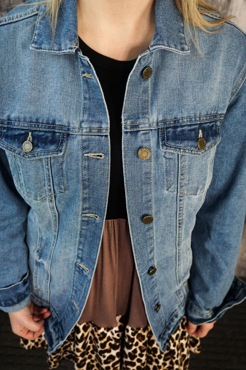 Kate Denim Jacket: Medium Blue