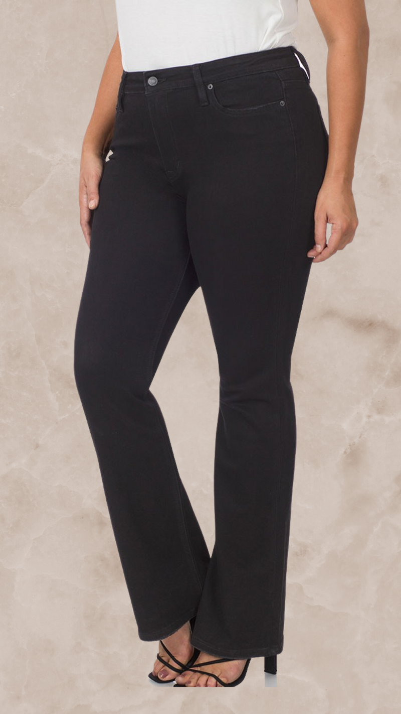 Keegan Curvy Denim: Black