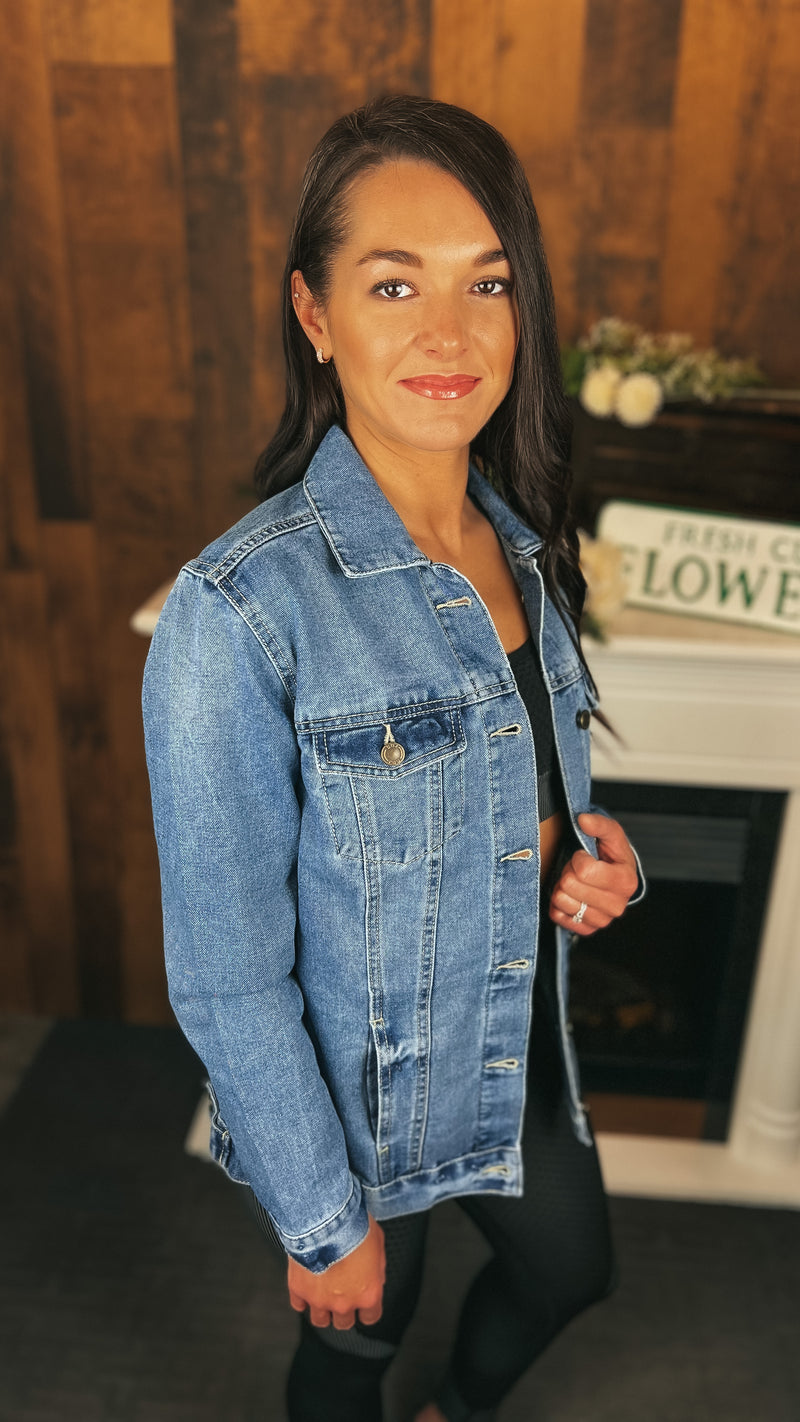 Kate Denim Jacket: Medium Blue