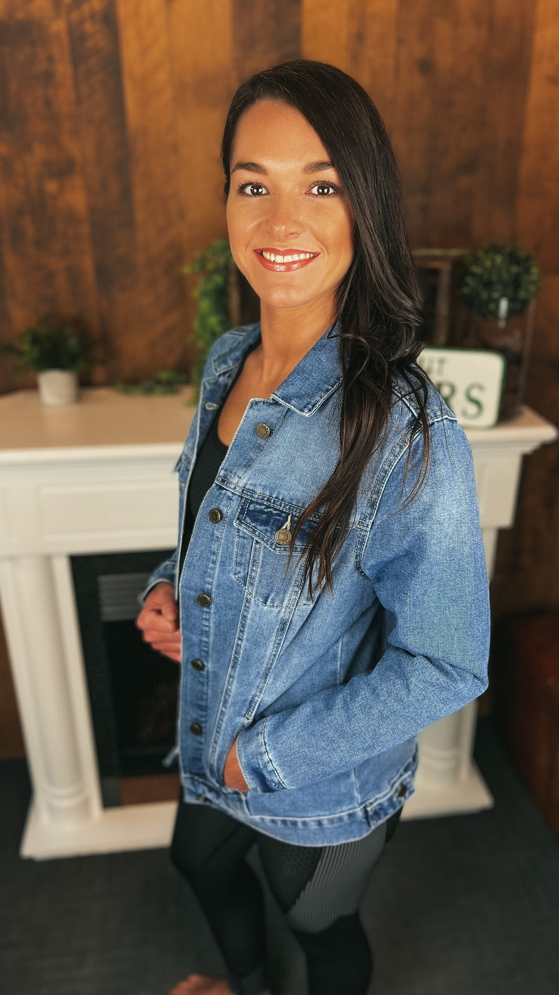 Kate Denim Jacket: Medium Blue