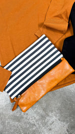 Linda Fold Over Clutch: Stripe