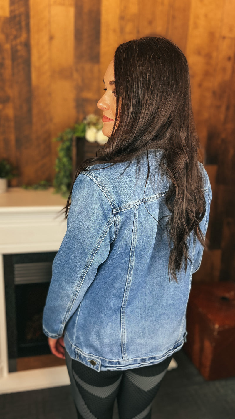 Kate Denim Jacket: Medium Blue