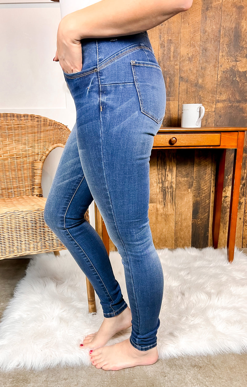Blake High Rise Denim: Medium Wash