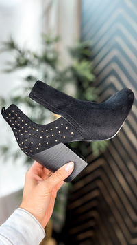 Hannah Studded Booties: Black