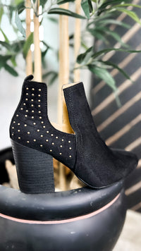 Hannah Studded Booties: Black