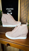 Zoey Wedge Sneakers: Blush