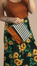 Linda Fold Over Clutch: Stripe