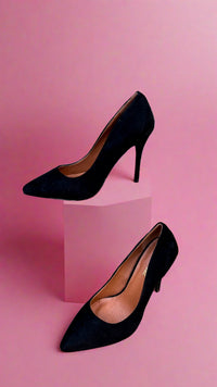 Wren: Black Velvet High Heels