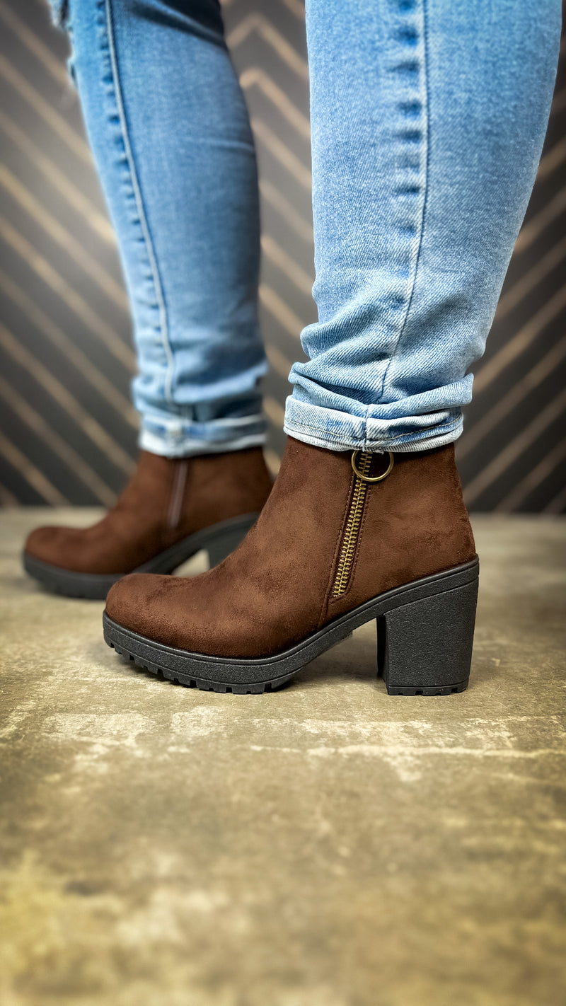 Gerri Booties: Brown